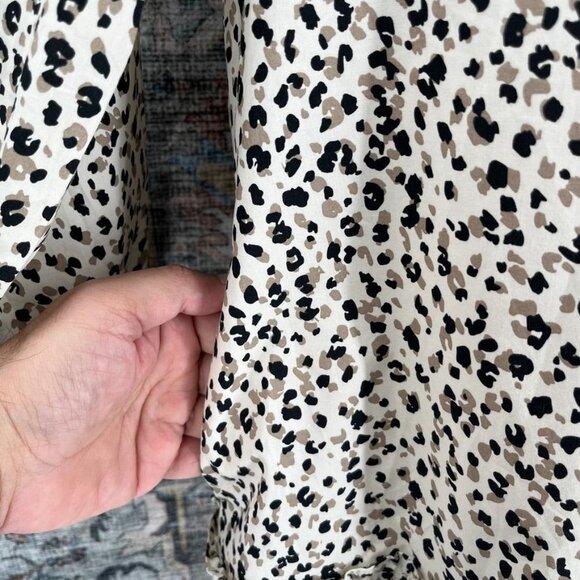 Who What Wear Dropped Waist Dress Size XS (Fits M-L) Leopard Print Long Sleeve - Picture 6 of 12